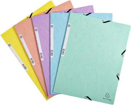 Exacompta 5 x elastomap aquarel * 3-kleps * a4 * glanskarton * assorti