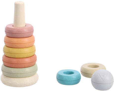 Jipy Biokunststoff – Badespielzeug-Stapelturm, Becher und Rasselball – Deluxe-Geschenkset