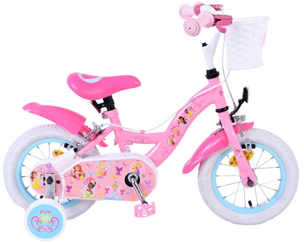 Volare Disney Princess Kinderfahrrad – Mädchen – 12 Zoll – Pink – zwei Handbremsen