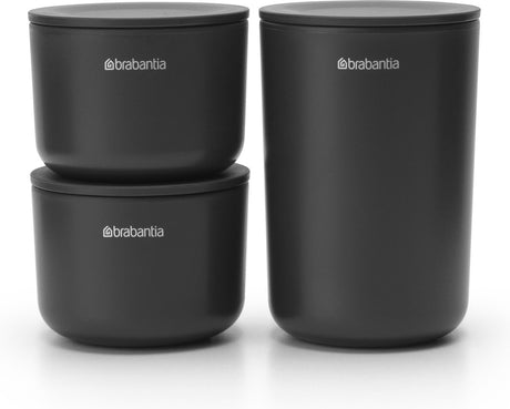 Brabantia Renew Vorratsdosen-Set – 3-teilig – Dunkelgrau