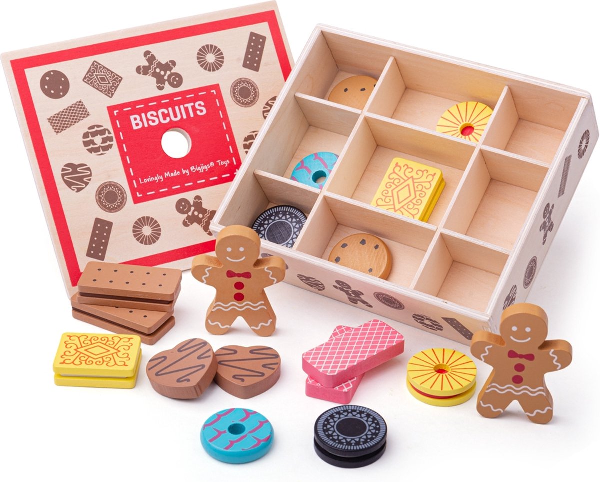 Bigjigs-Spielzeug – Holzkiste mit Keksen