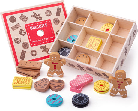Bigjigs-Spielzeug – Holzkiste mit Keksen