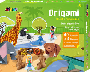 Avenir Origami: meine eigenen Wildtiere, 40 Faltblätter, 8 Modelle, in Box, 5+