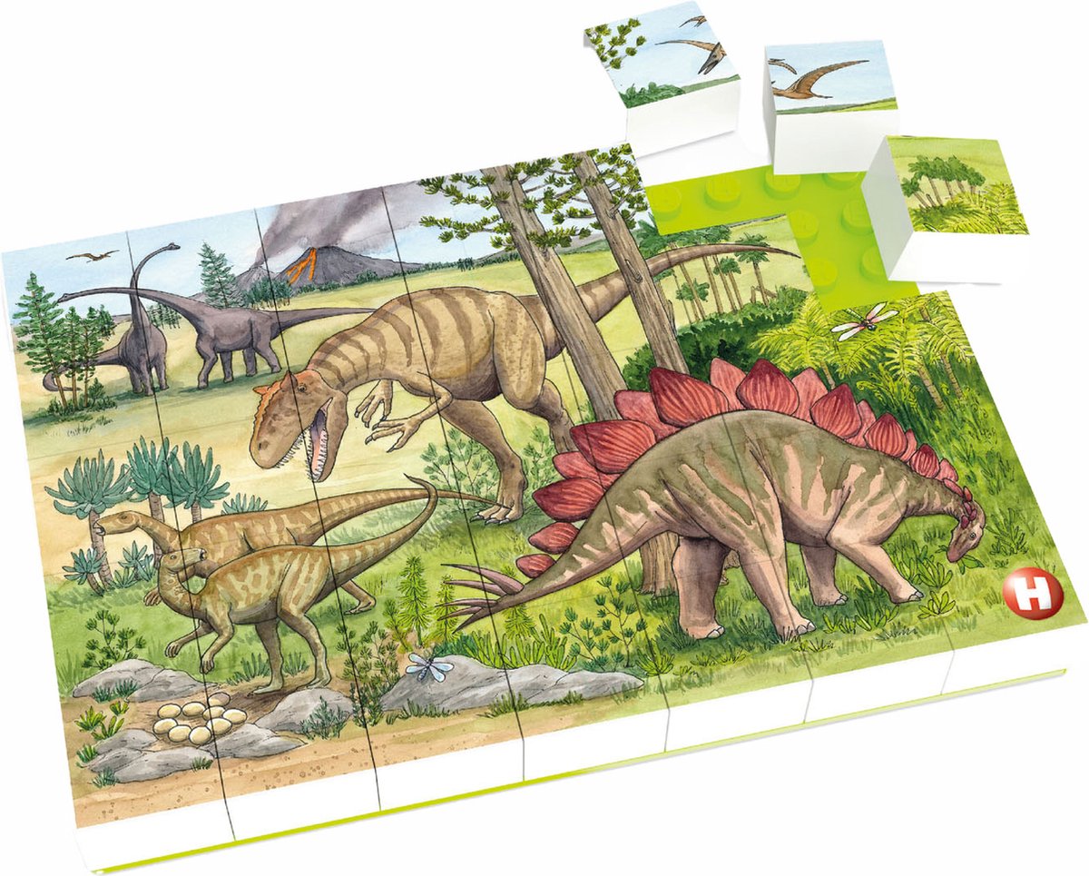 Hubelino Blockpuzzle Dinosaurierwelt - 35 Teile.