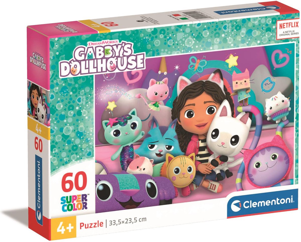 Clementoni - Puzzle - 60 Teile - Gabby's Dollhouse - Kinderpuzzle - ab 4 Jahren