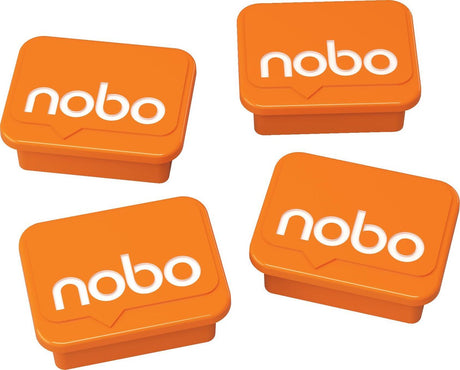 Nobo Whiteboard-Magnete – 4 Stück – 18 x 22 mm – Whiteboard-Zubehör – Orange