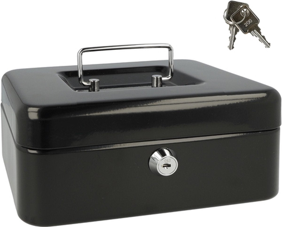 Westcott ac-e51001-zw Geldkassette 200x161x90mm schwarz, Kunststoffeinsatz mit 3 Fächern