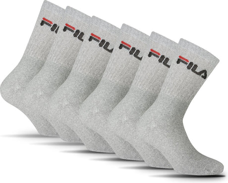 Fila Crew Sportsocken – Größe 35 38 – 6er-Pack – Grau