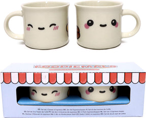 Markenlose Sans-Marque-Foodiemals – Espressotassen – 2er-Set – supersüß – Puckator