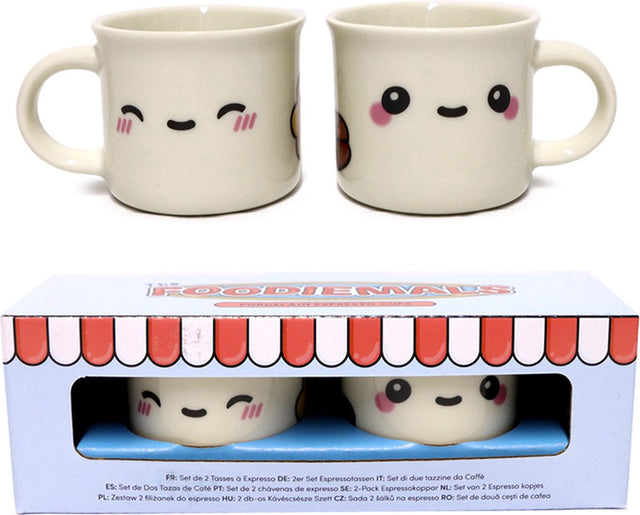 Markenlose Sans-Marque-Foodiemals – Espressotassen – 2er-Set – supersüß – Puckator