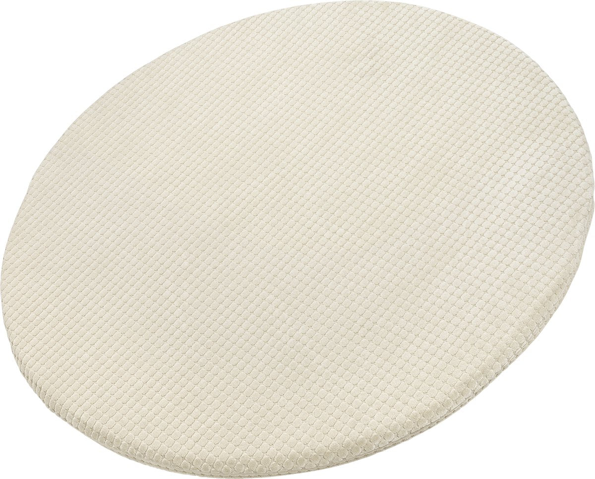 Meyco baby pebble hoeslaken boxmatras - deluxe jacquard - soft sand - ⌀90 95cm