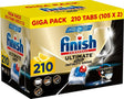Finish Ultimate Plus Infinity Shine Lemon Spülmaschinentabletten – 2 x 105 = 210 Kapseln – Vorteilspack