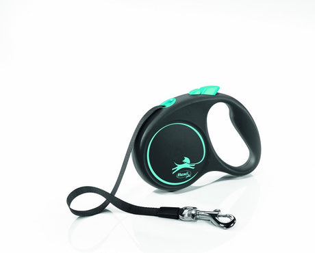 Flexi Retractable Line schwarz Designband blau