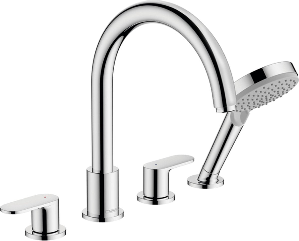 Hansgrohe Lackmischung-Badarmaturen-Abdeckungsset – 211 mm 4-Loch – Hochglanz-Chrom