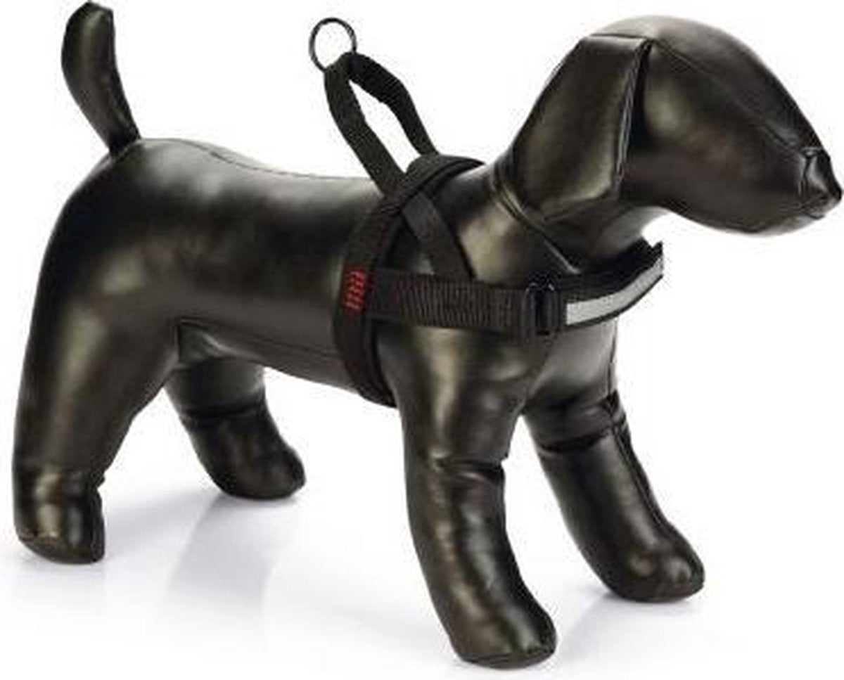 Beeztees hondentuig parinca premium comfort - hondenharnas kleine honden - nylon - zwart - 42-53cmx20mm