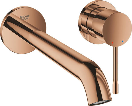 Grohe Essence neue Wand-Einbau-Waschtischarmatur – Unterputz-Einheit – ohne Unterputz-Einheit – langer Auslauf – warmer Sonnenuntergang (Bronze) – 19967da1