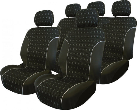 Carpoint Sitzbezug-Set Anthrazit 9-teilig schwarz – Autositzbezug-Set