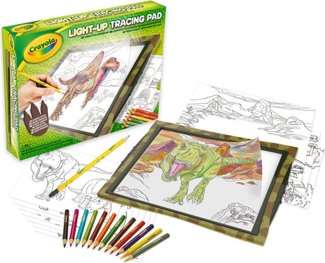 Crayola - leuchtender Zeichenblock Dinosaurier-Edition, für Freizeit und Reisen, Geschenkidee
