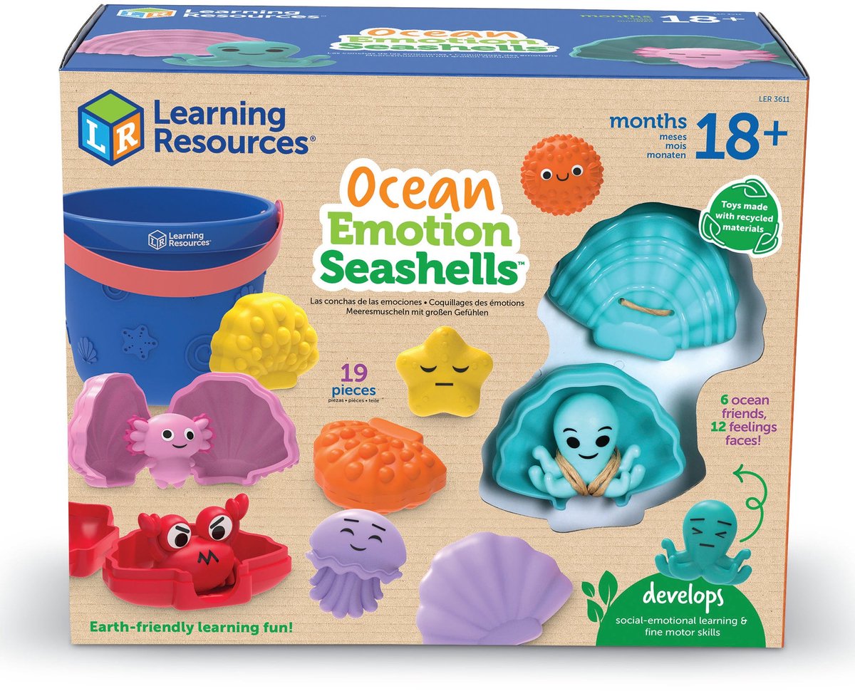 Learning resources educatief speelgoed ocean emotion seashells set. - 3+