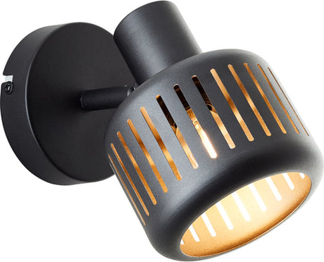 Brilliant tyas - plafondspot - e14 max 1x28w - zwart goudkleurig