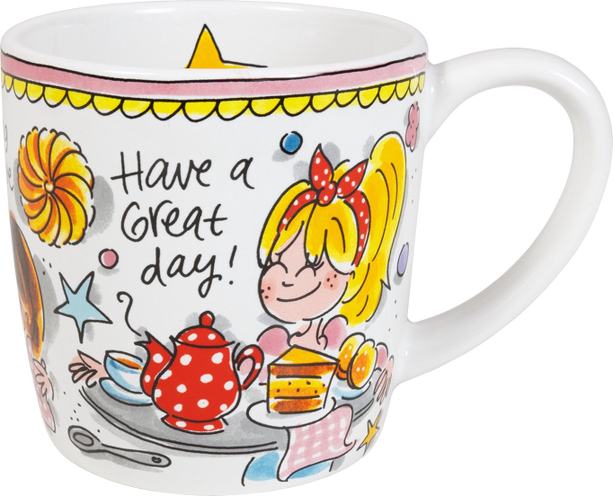 Blond amsterdam , even bijkletsen: cappuccino beker 0,5l