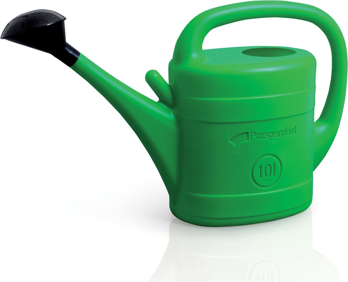 Prosperplast Gießkanne mit Sprühkopf – Grün – Kunststoff – 10 Liter – Gießkannen für den Außenbereich
