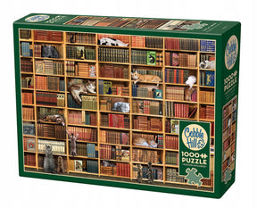 Cobble Hill Puzzle 1000 Teile – Katzenbibliothek, ohne Markenzeichen
