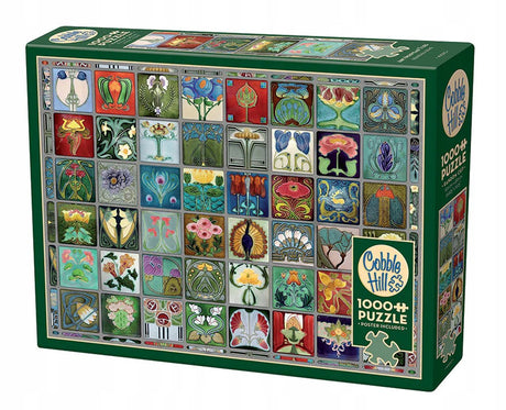 Cobble hill merkloos puzzel 1000 stukjes art nouveau tegels