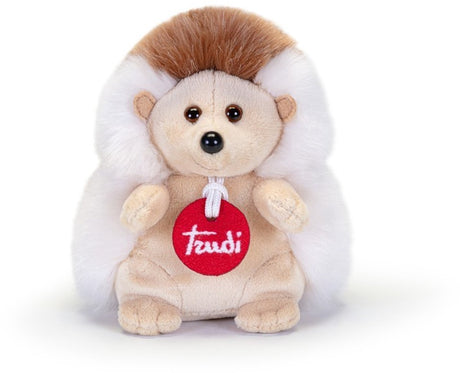 Trudi - no knuffel egel 14 cm - handgemaakt in italie - zacht pluche - knuffeldier voor jongens en meisjes - bruin - 10x14x12 cm maat xs