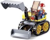 Sluban town graafmachine mini excavator bouwspeelgoed kinderen vanaf 6 jaar – constructiespeelgoed modelbouw – bouwdoos met 132 bouwstenen – m38-b0377c