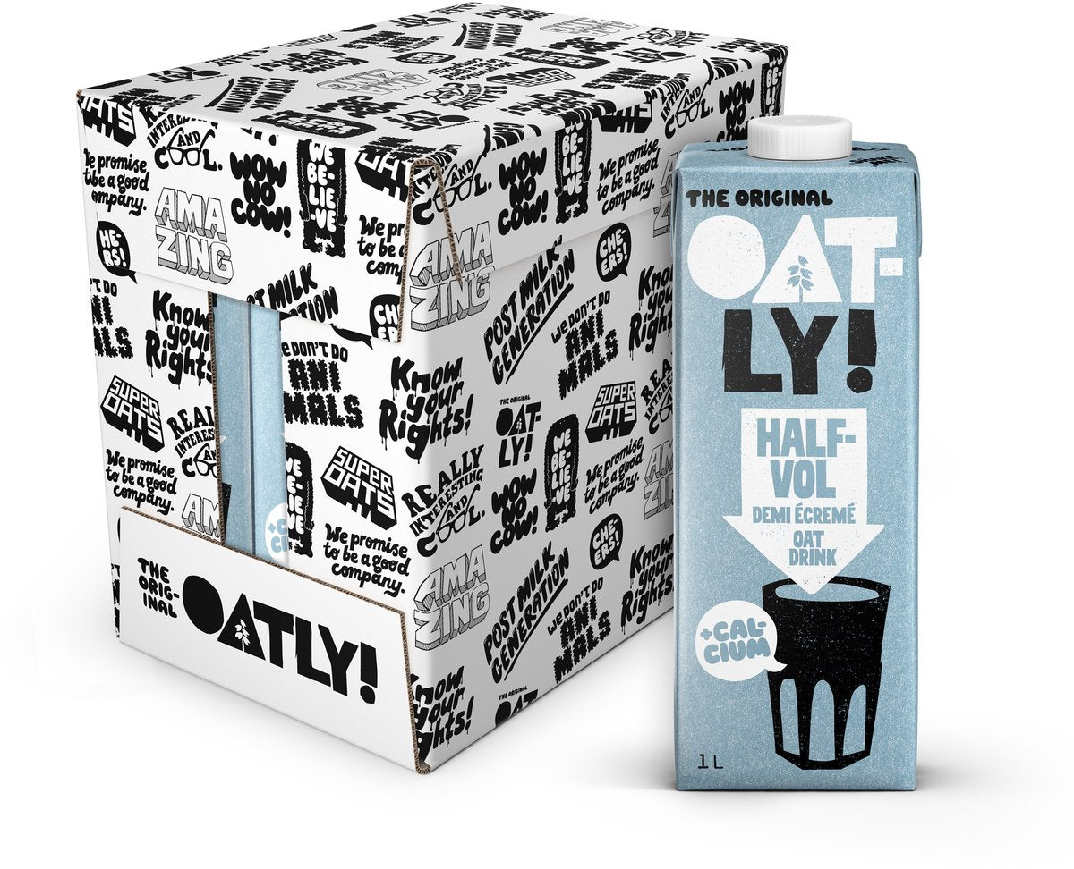 Hafer! oatly Haferdrink halbvoll - 6 Stück - (6l) - haltbare Pflanzenmilch - halbvoll - Vorteilspack