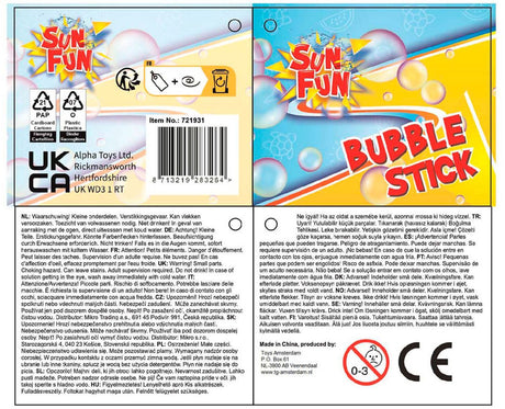 Sun Fun Seifenblasenstab 120ml 37cm, 24 Stk.