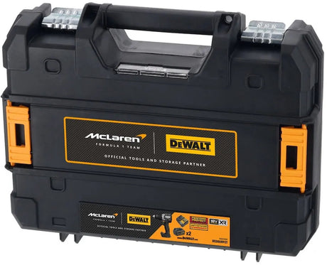 Dewalt dcd85mp2t 18 volt accu-boormachine met klopfunctie, 2x 5,0 ah xr accu, lader, mclaren koffer en styling