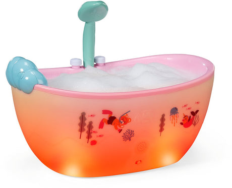 Baby born bad met lichtjes en geluidseffecten. poppenbad met douche- en waterfunctie voor poppen van 36 en 43 cm.