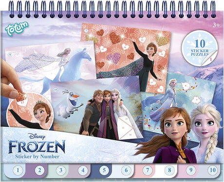 Totum Disney Frozen Holiday Aktivitätsbuch-Aufkleber, Puzzlebuch – Aufkleber nach Zahlen und Malbuch – Aufkleber nach Zahlen, Lernspielzeug, Basteln, 25-teilig