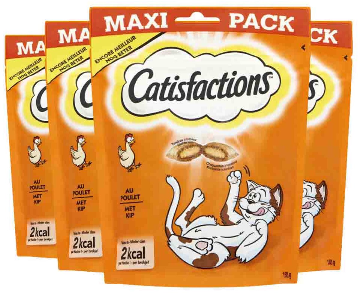 Catisfactions 4x Hühner-Katzensnacks 180 gr