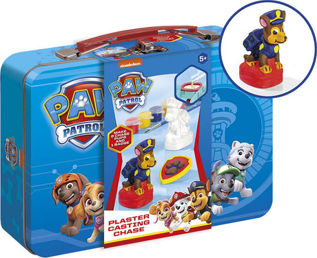 Totum Paw Patrol Toy Chase Gipsfigur gießen und bemalen – Bastelset im Metallkoffer – ab 5 Jahren