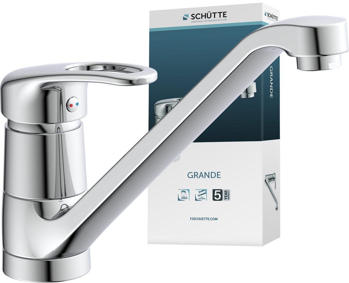 Schütte Grande Küchenarmatur – Mischbatterie – niedrig, schwenkbarer Auslauf – Chrom