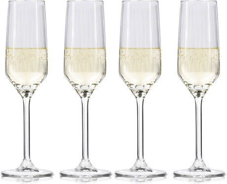 Alpina Sektgläser 22cl – Sektgläser-Set 4-teilig – auch als Cava- und Prosecco-Gläser geeignet – Sektgläser – spülmaschinenfestes Glas-Set