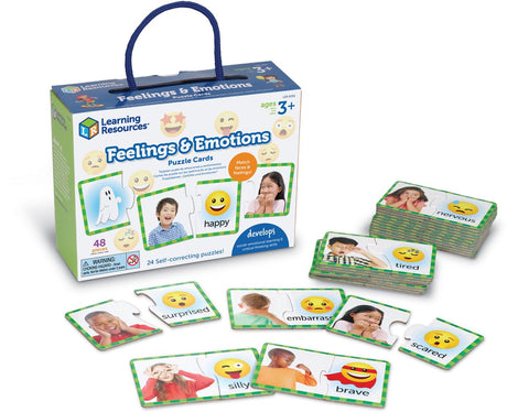 Learning resources gevoelens emoties puzzelkaarten (engels) - 3+