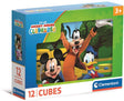 Clementoni Cubi 12 Mickey Mouse Club House – Disney Blockpuzzle mit 6 Bildern – Würfelpuzzle, Blöcke und Würfelspielzeug für kleine Kinder