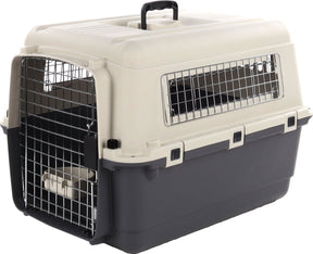 Flamingo Transportbox Hund m 67×53×47 cm – Transportkäfig Nomad dunkelgrau m
