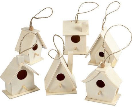 Kreativunternehmen https: www.cchobby.nl Birdhouse-h-7-cm-6-piece-1-box