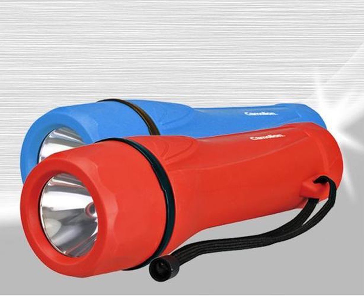 Camelion Gummi-Taschenlampe inklusive 2x D-R20-Batterien – blau