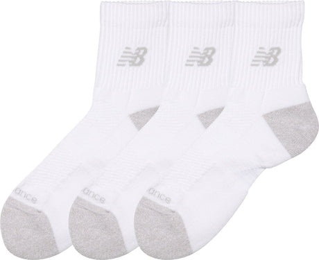New Balance Active QTR Socken 3er-Pack Unisex-Sportsocken – Weiß