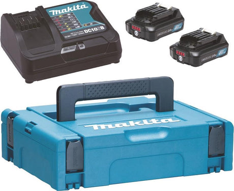 Makita 197658-5 | CXT-Starterset 12 V max. in MBox1 (2 x 2,0 Ah BL1021B-Akku + DC10SB-Ladegerät) – 197658-5