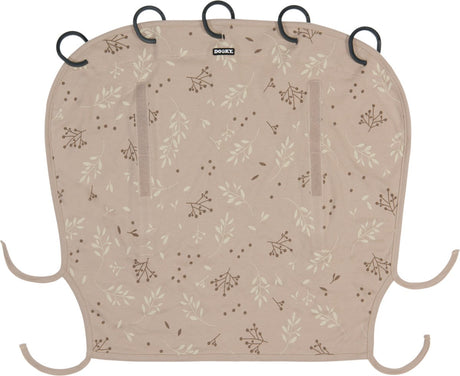 Dooky Universalbezug Sonnenschutz Kinderwagen – UV-Schutz für Ihr Kind – Sonnentuch Buggy – Romantische Blätter Beige