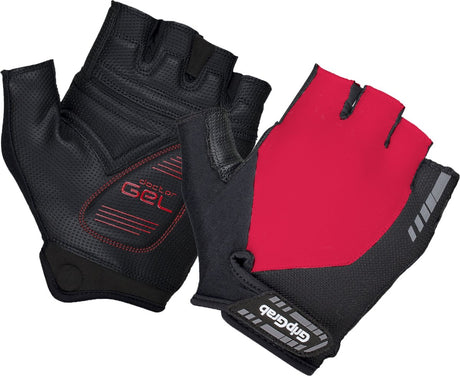 Gripgrab - Progel gepolsterte Kurzfinger-Sommer-Fahrradhandschuhe Fahrradhandschuhe mit Polsterung - Rot - Unisex - Größe S