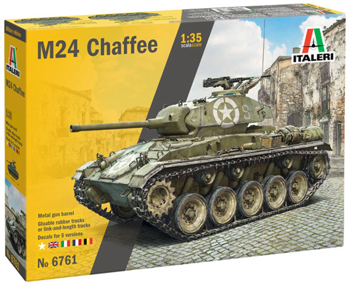 Italeri modelbouwpakket militaire voertuigen - 6761 m24 -chaffee- - lichte verkenningstank plastic - 1:35 - modelbouw