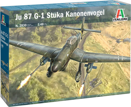 Italeri Modellbausatz Flugzeug – 2830 Junkers Ju 87 g – 1 Stück Kanonenvogel aus Kunststoff – 1:48 – Modellbau